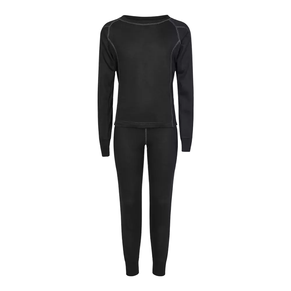 Nanok Active Set Black, Jr - Børne Skiundertøj