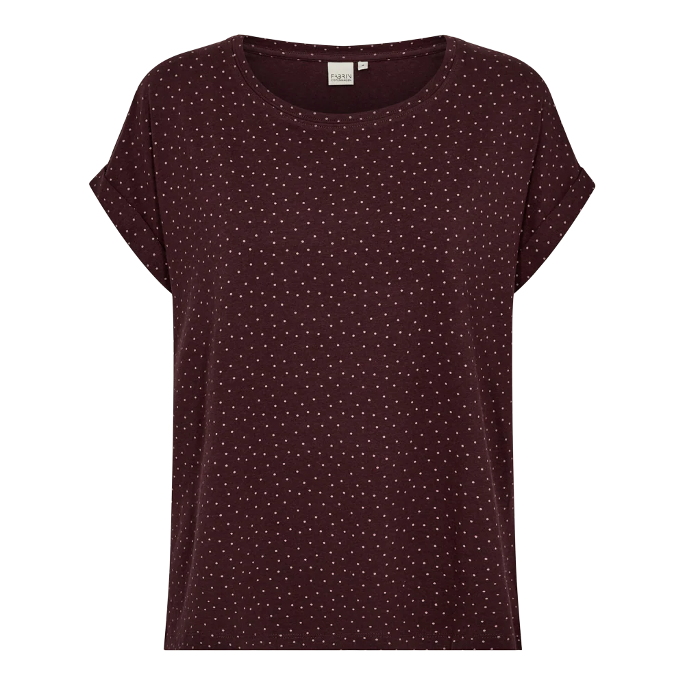 Fabrin Bamboo Dot Loose Fit Tee 26, W - Dame T-Shirt