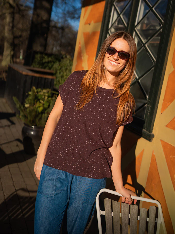 Fabrin Bamboo Dot Loose Fit Tee 26, W - Dame T-Shirt - Image 2