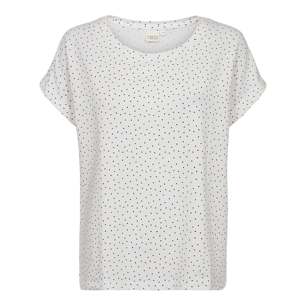Fabrin Bamboo Dot Loose Fit Tee 26, W - Dame T-Shirt