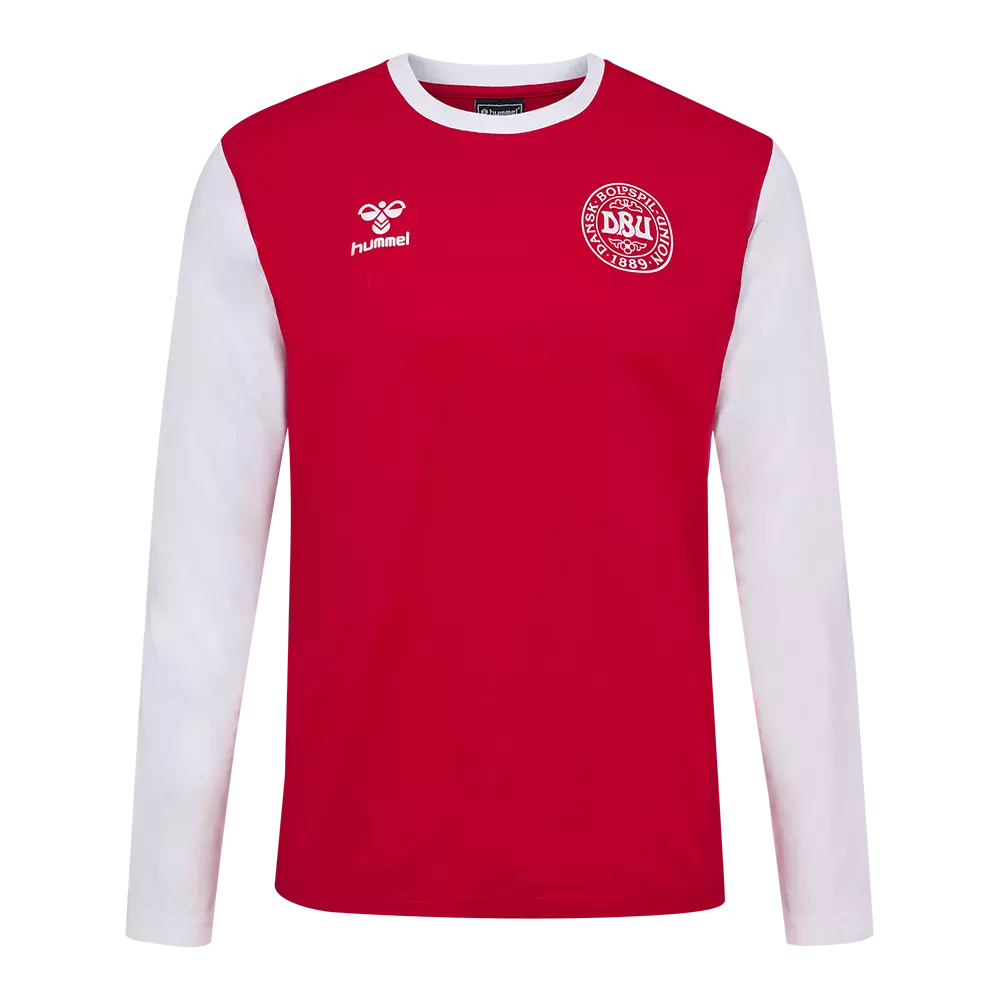 Hummel DBU Fan Block LS Tee - Langærmet Fodbold T-Shirt